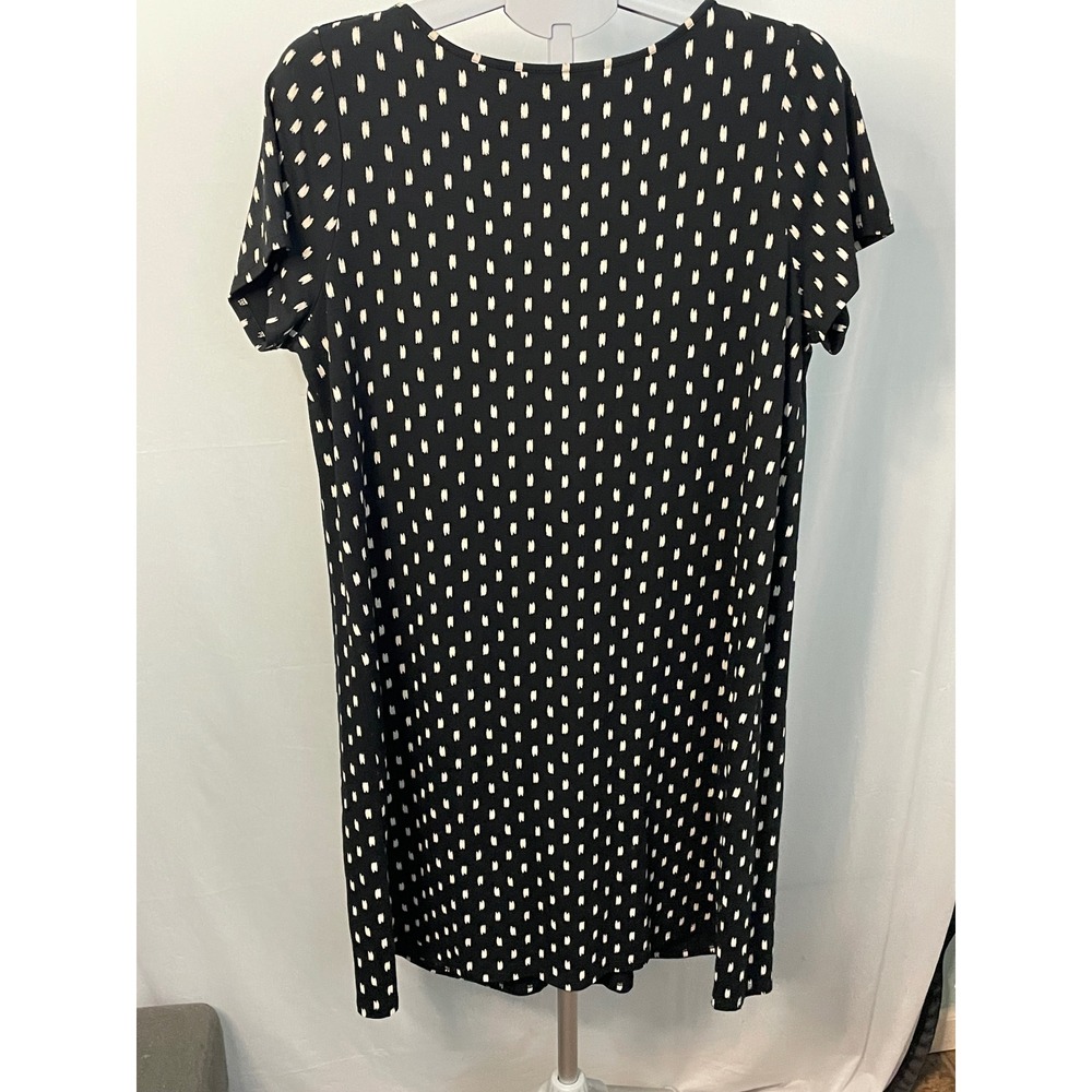 J.‎ Jill Wearever Collection Black White Print Dress Womens Size L
